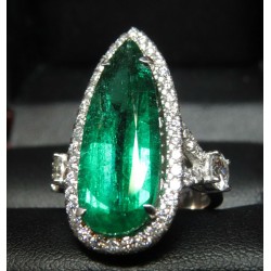 Sold Gia 6.24Ct F1 Emerald & Diamond Ring by Daniel Arthur Jelladian $23,000