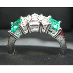 Sold Gia D color Vvs2 Diamond & Emerald Band Platinum By Daniel Arthur Jelladian