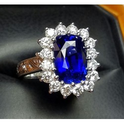 Sold 5.99Ct Royal Blue Sapphire & Diamond Ring Platinum Gia Certified