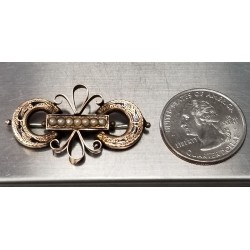$100 Reserve Pearl Brooch Pin 10k Gold 3.8 grams