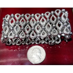 $20,000 Reserve 10.40Ct Wide Diamond Blanket Bracelet 18k White Gold