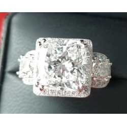 Sold Diamond Wedding Ring Mounting in Platinum $3,500 without Center and 2 Side Diamonds By Daniel Arthur Jelladian