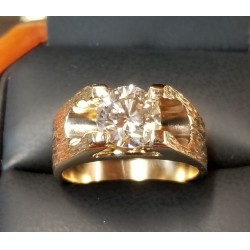 $7,500 2.27ct Round Brilliant Diamond Solitaire Mans Ring 14k Gold Out of Pawnshop