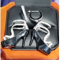 $2,000-$3,000 .90Ct Snazzy Diamond High Heel Shoe Earrings set in 18kwg Reserve $1,500