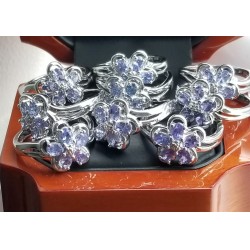 (9) Approx 1/2Ct Tanzanite Cluster Rings Sterling Silver Lot