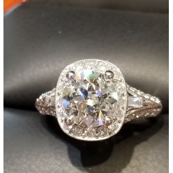 $14,710 Gorgeous 1.97Ct Center Diamond F Vs2 plus Estate Ring 14k White Gold