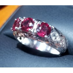 Sold Gia Certified Ruby and Diamond Band Platinum By Daniel Arthur Jelladian