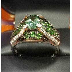 $50 Green Apatite and Diamond Ring Sterling Pre Black Friday Deals