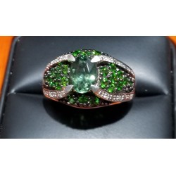$50 Green Apatite and Diamond Ring Sterling Pre Black Friday Deals