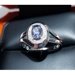Priced to Move $50 Delivered Tanzanite and Diamond Ring Silver