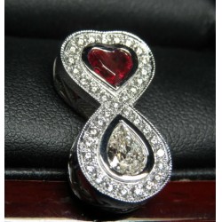 Sold Gia Red Beryl & Diamond Love Infinity Pendant Platinum