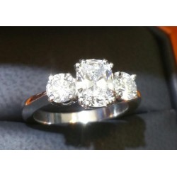 Sold 2.05CT Gia All 3 Stones D Internally Flawless Wedding Ring Platinum