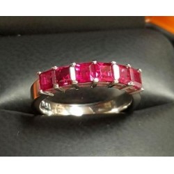 Sold 1.97Ct Red Carre Ruby Anniversary Band Platinum By Daniel Arthur Jelladian $1,500