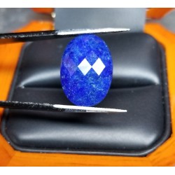$250 12.96Ct Lapis Lazuli Checkerboard Faceted Oval $1Nr