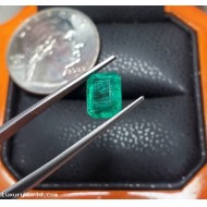 $2,500 1.44Ct Emerald Cut Emerald May Birthstone