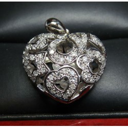 MOTHER'S DAY IS SUNDAY, MAY 11, 2014- DIAMOND HEART 1" PENDANT 14KWG $1NR
