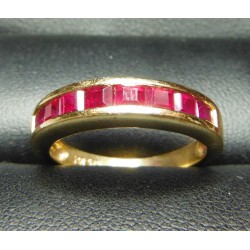 .80CT BAGUETTE RED RUBY ANNIVERSARY BAND 14K $1NR