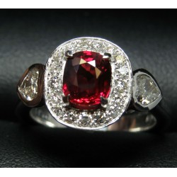 Sold Gia Ruby & Heart Diamond Ring 18kwg by Jelladian