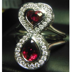 Sold 2.40Ctw Ruby & Diamond Love Infinity Ring 18kwg by Jelladian