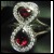 $14,300 2.40Ct Red Ruby & Diamond Love Infinity Ring 18k White Gold- Happy Valentine's Day