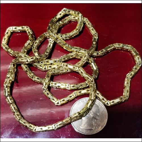 $2,000 Reserve 30" 65 Gram Italian Gold Byzantine Link Chain 14k