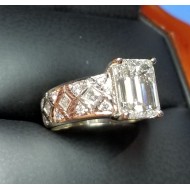 Sold French Cut Square Carre Quilted Setting for 3Ct Emerald cut Diamond by Jelladian ©