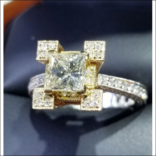 $4,500-$5,500 2.40Ct Natural Yellow Diamond Vs1 Rose & Yellow& White 18k Gold Reserve $3,500