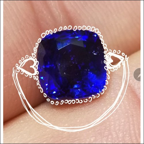 4.53Ct Gorgeous Blue Sapphire & Diamond Ring Gia Certified