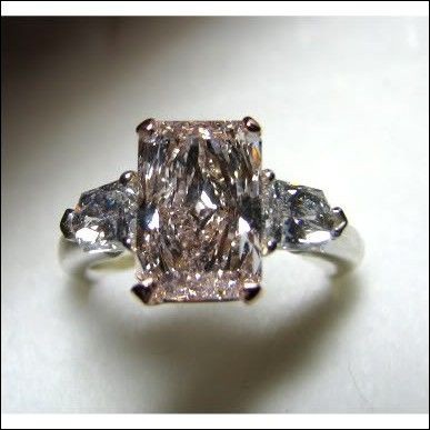 Sold 2.77Ct Center Gia Light Pink Internally Flawless Radiant Diamond Ring