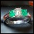 Sold Emerald Cut Diamond & Princess Cut Emerald Wedding Ring 18kwg by Jelladian