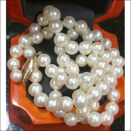 24" 7MM+ CULTURED PEARL NECKLACE 14K $1NR