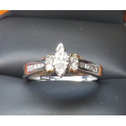 $4,000 .50CT MARQUISE DIAMOND WEDDING RING PLAT 900 18K $1NR