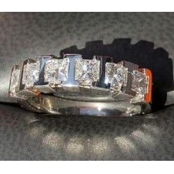 Sold Reorder from the Manufacturer Direct for $4.228 1.45Ct 5 Princess Cut Diamond Wedding Band in Platinum by Jelladian