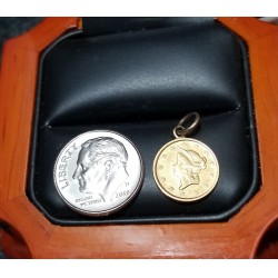 Estate 1853 United States $1 Gold Coin Pendant $1Nr