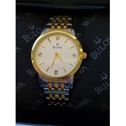 Estate Bulova Model #98P115 4 Diamond Ladies' Watch Like New in Box $1Nr