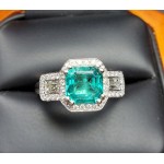 $8,900 2.08Ct Emerald and Diamond Ring Platinum by Jelladian