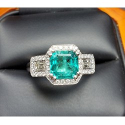 Order $4,500 2.42Ct Emerald and Diamond Ring Platinum by Jelladian