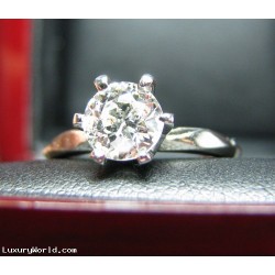 $15,000 ESTATE 1.11CT ROUND DIAMOND WEDDING RING PALLADIUM $1NR