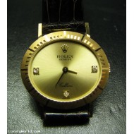 Sold for $1,400 Estate Rolex Cellini with Diamond markers 18k Gold minty
