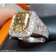 Sold Reorder Manufacturer Direct for $103,854 5.42Ct Gia Fancy Deep Brownish Yellow Diamond Vs1 & D Flawless Rounds Platinum Ring by Jelladian ©