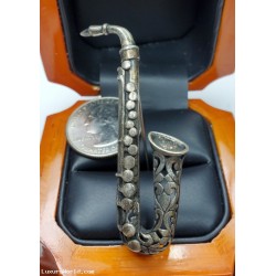 $50-$100 Estate Saxophone Brooch Sterling $1Nr