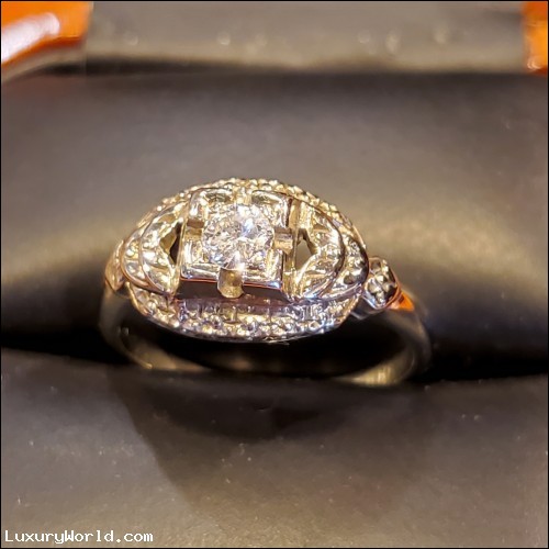 $200-$400 Estate Diamond Ring 18k White Gold