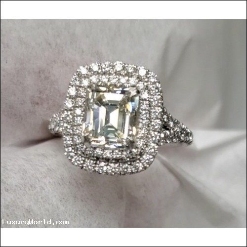 Sold Reorder Manufacturer Direct for $22,228 Emerald Cut Diamond Wedding Ring in Platinum by Jelladian ©