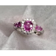 Sold Reorder for $3,844 1.61Ctw Madagascar heated Pink Sapphire and Diamond Ring Platinum by Jelladian