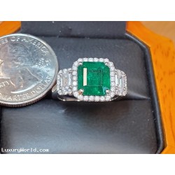 Sold 4.10Ctw Emerald and Diamond Ring Platinum by Jelladian