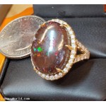 Sold Reorder for $2,880 11Ctw Boulder Opal and Diamond Ring 18k Gold by Jelladian