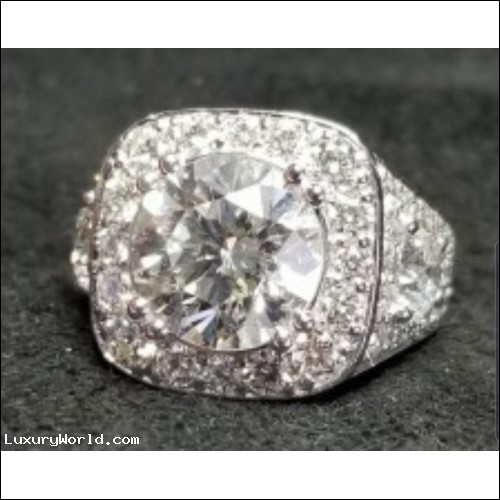 Sold Reorder for $75,000 Diamond Mosaic Wedding Ring with 13 different diameters 18kwg by Jelladian
