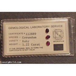 $300-$500 Estate 1982 Micro Certificate Sealed 3 Loose Rubies total 1.22cts July Birthstone Without Reserve
