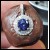 Sold 1.30Ct Gia certified California State Gemstone Benitoite & 2 Row Diamond Pendant Platinum by Jelladian ©
