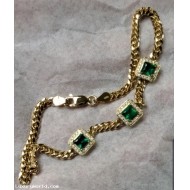 Sold,  Reorder from the Manufacturer Direct for $4,134 Emerald and Diamond Bracelet 18k Gold by Jelladian ©